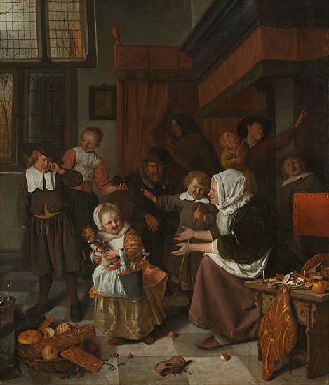 Jan Steen The Feast of St. Nicholas France oil painting art